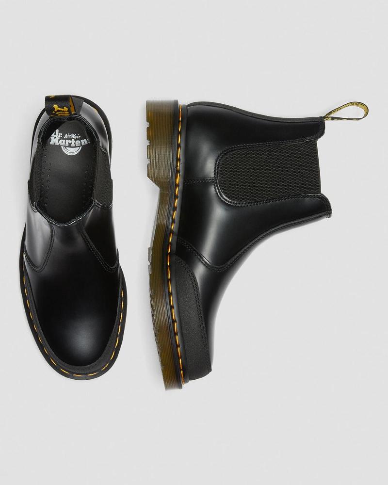 Black Men's Dr Martens 2976 Guard Panel Leather Ankle Boots | CA 420OKI